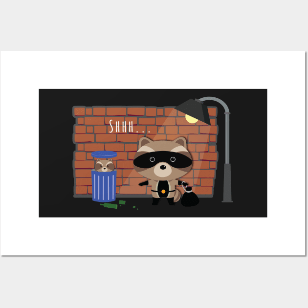 Bandit Raccoon Wall Art by Anicue